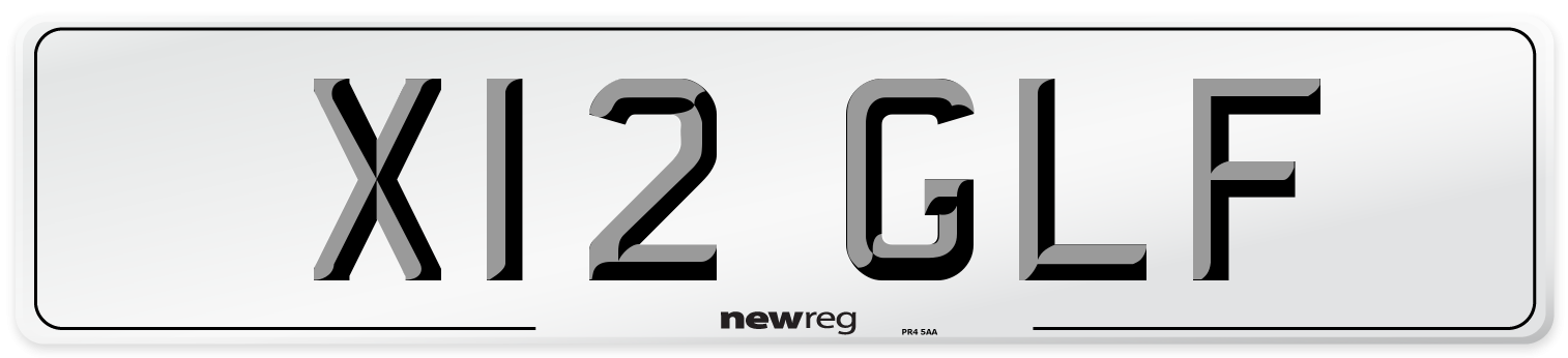 X12 GLF Number Plate from New Reg